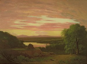 Landschap, zonsondergang, 1838